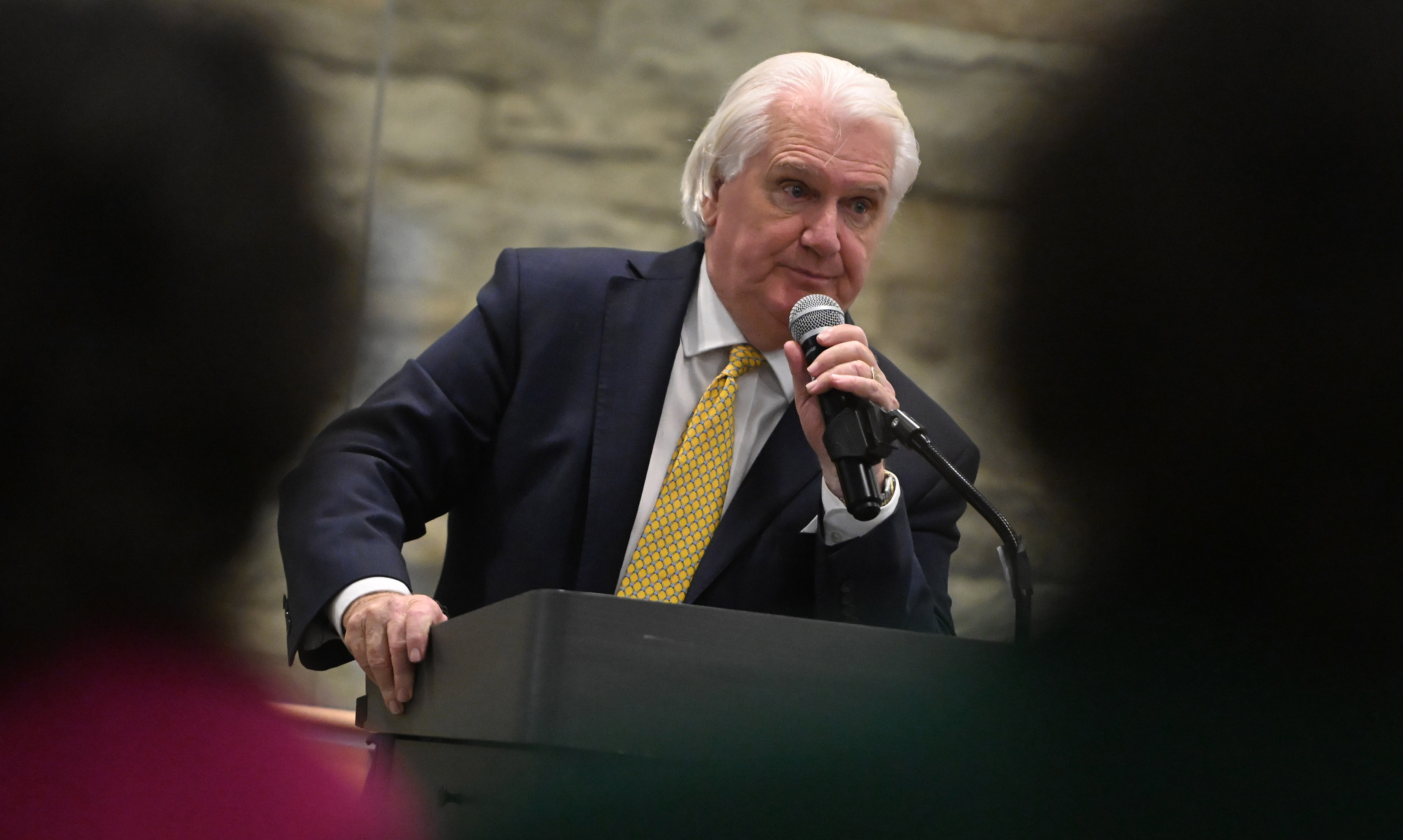 Howard County Executive candidate Bob Cockey answers a question during...