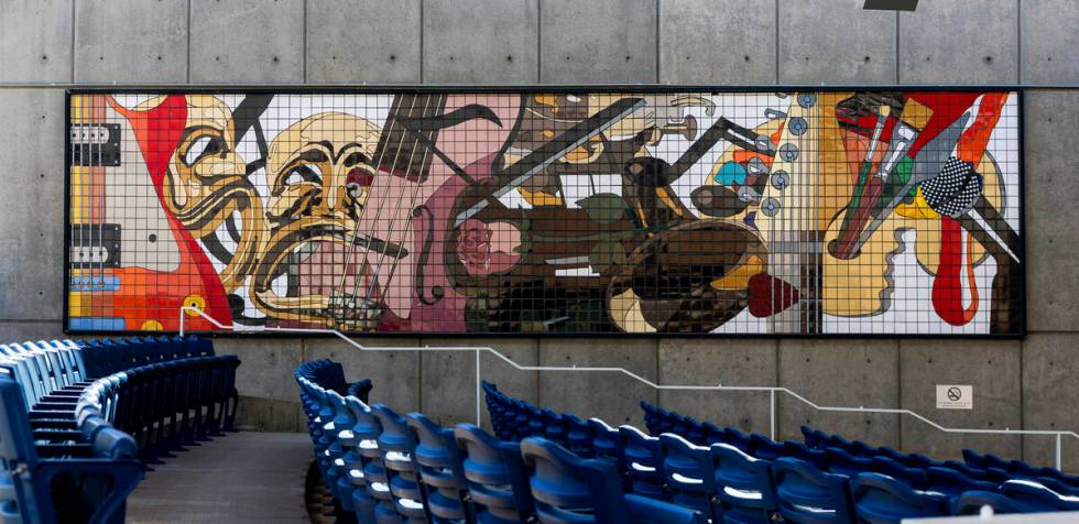 A vibrant mural anchors a wall within the Water Street Plaza entertainment venue along Water St ...