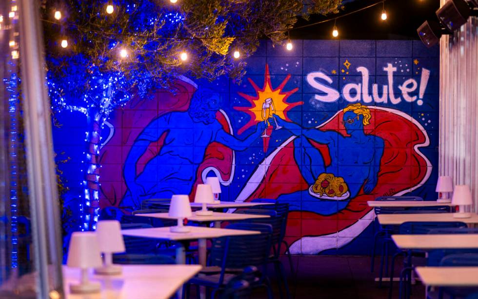 The patio at Azzurra Cucina Italiana is empty for the time being with cold and wind forecasted ...