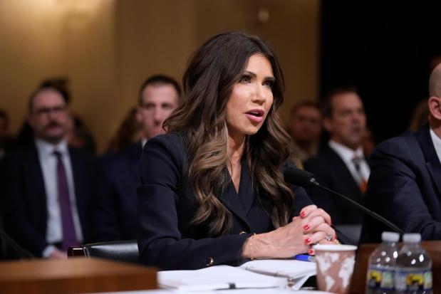 Homeland Security Secretary Kristi Noem speaks during the House Committee on Homeland Security on Capitol Hill in Washington, Thursday, Dec. 11, 2025. (AP Photo/Mark Schiefelbein)