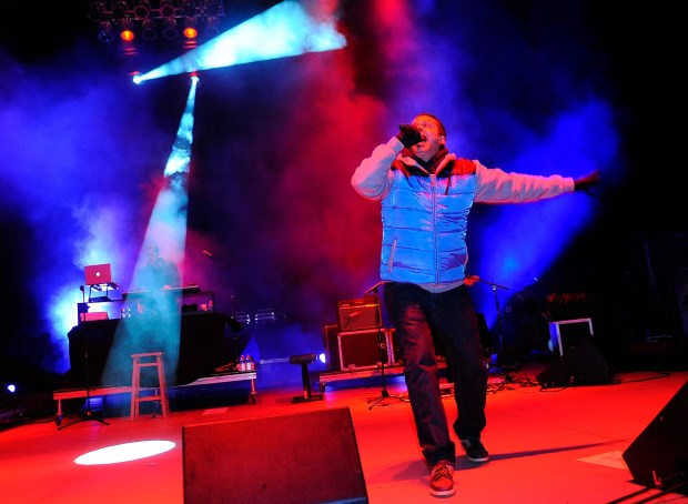 Atmosphere performs at Red Rocks Amphitheatre outside of Denver on Jan. 27, 2012. (Karl Gehring/The Denver Post)