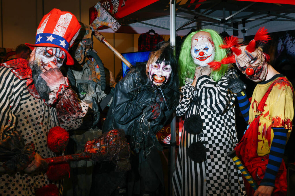 From left: Ding Dong, played by Juan Rodriguez; Executioner, played by Ethan Tuck; Klorox, play ...