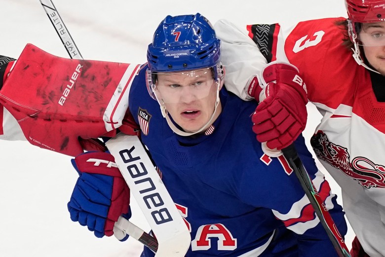 US men’s hockey overcomes slow start to top Denmark