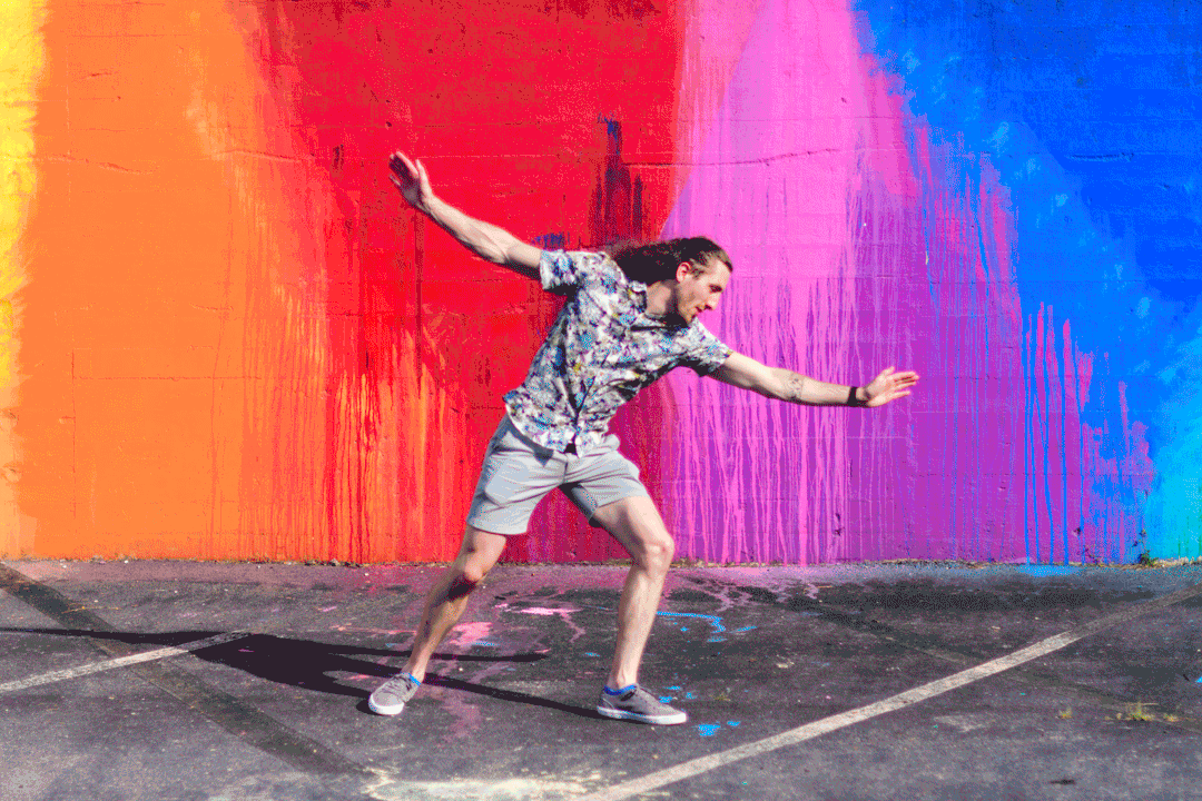 7 ways to plug into Birmingham’s tech scene this February 6 Trevor does cartwheels in front of the rainbow wall.