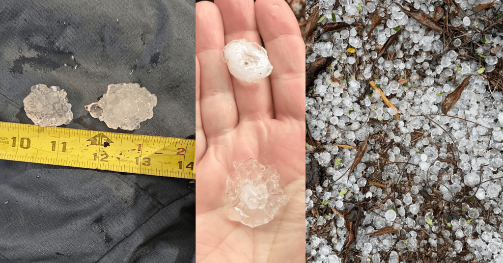 PHOTOS: Golfball-sized hail, possible "gustnado" strikes eastern Jefferson County