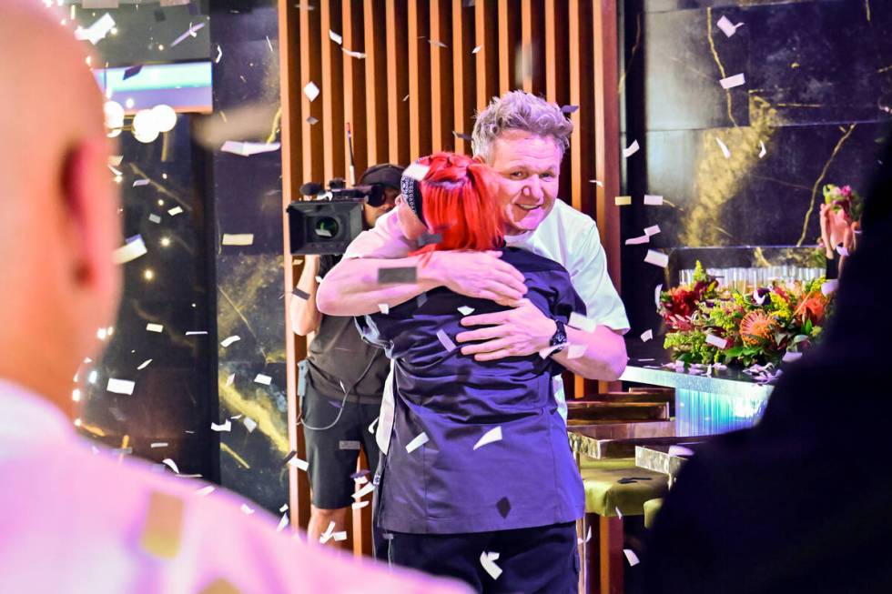 Gordon Ramsay congratulates Ellie Parker after her victory in the Season 24 finale of "Hell's K ...