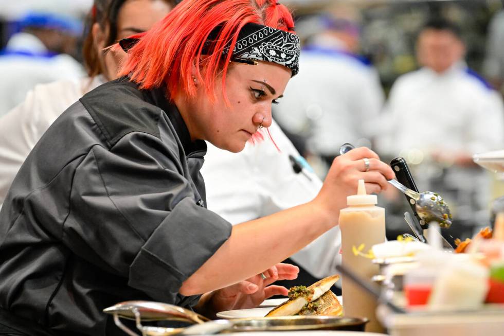 Ellie Parker plates a dish in the finale of "Hell's Kitchen." The Las Vegas chef's TV victory e ...