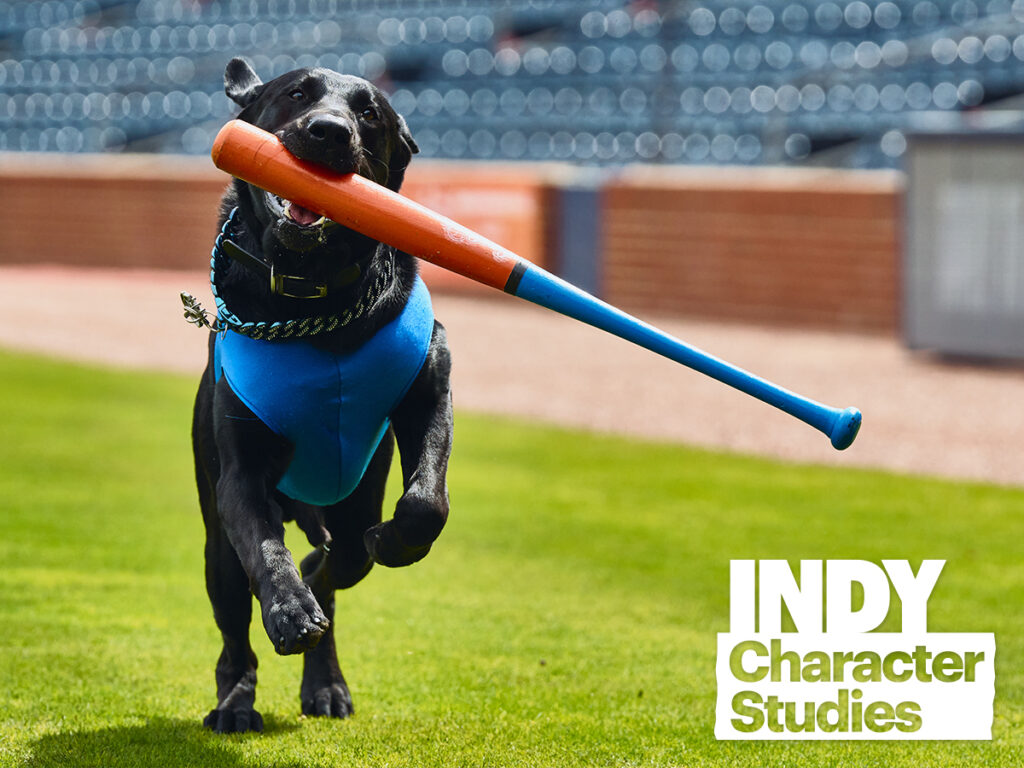 Champ, the Durham Bulls’ Bat Dog