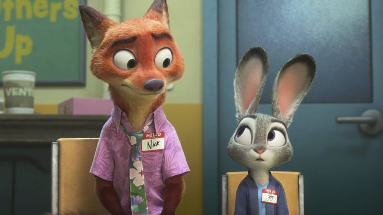 Nick Wilde (Jason Bateman) and Judy Hopps (Ginnifer Goodwin) in "Zootopia 2."