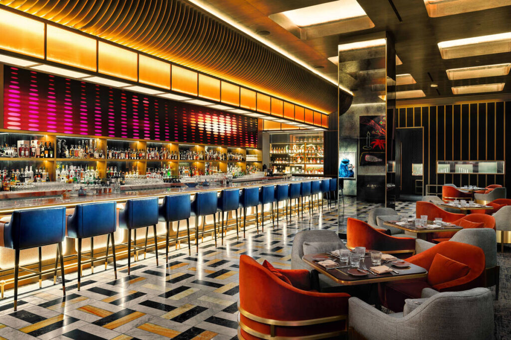 The interior of Carversteak at Resorts World on the Las Vegas Strip. (Anthony Mair)