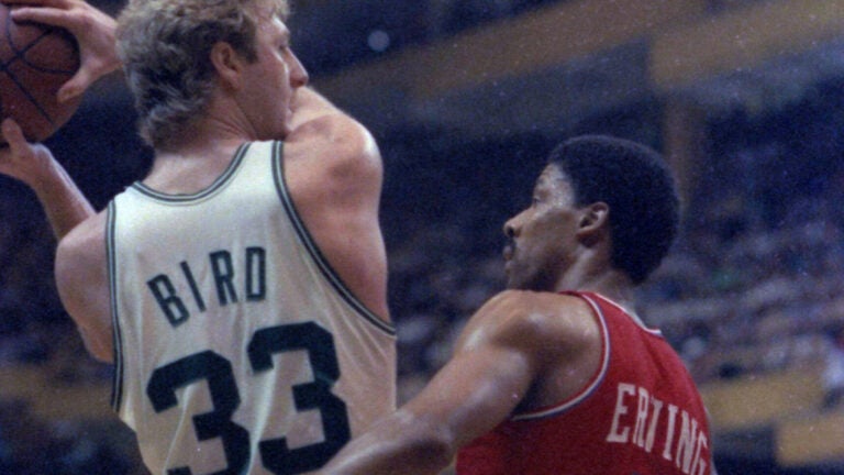 Larry Bird Julius Dr. J Erving Celtics 76ers