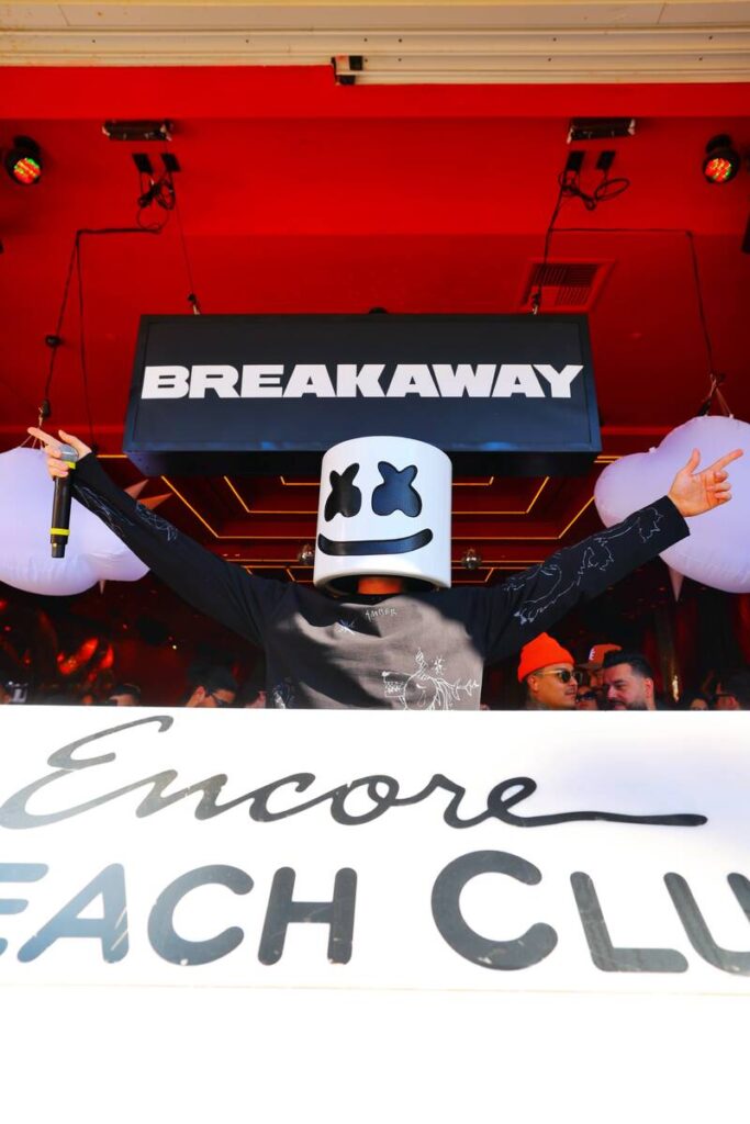 Electroinic music star Marshmello is among the headliners at Breakaway Takeover at Encore Beach ...