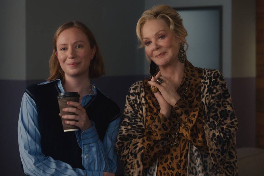 Hannah Einbinder and Jean Smart appear in a scene from the fifth and final season of "Hacks." ( ...