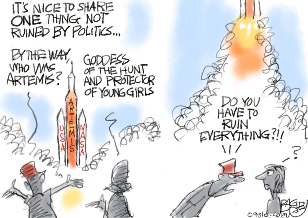 Bagley Cartoon: Fly Me to the Moon