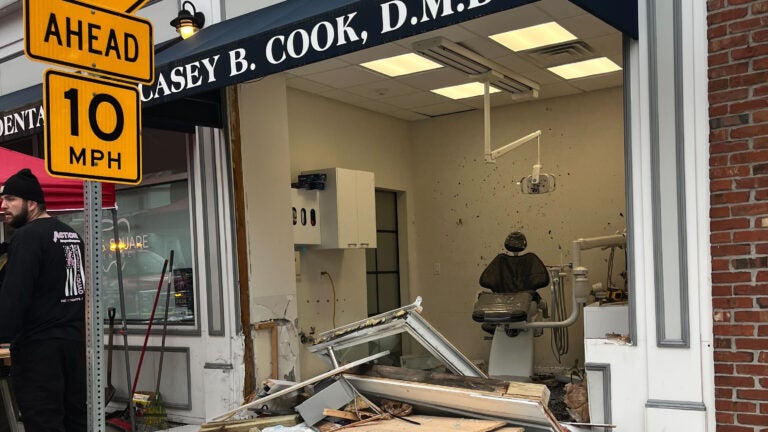 Car crashes into Somerville dentist’s office, prompting street closure