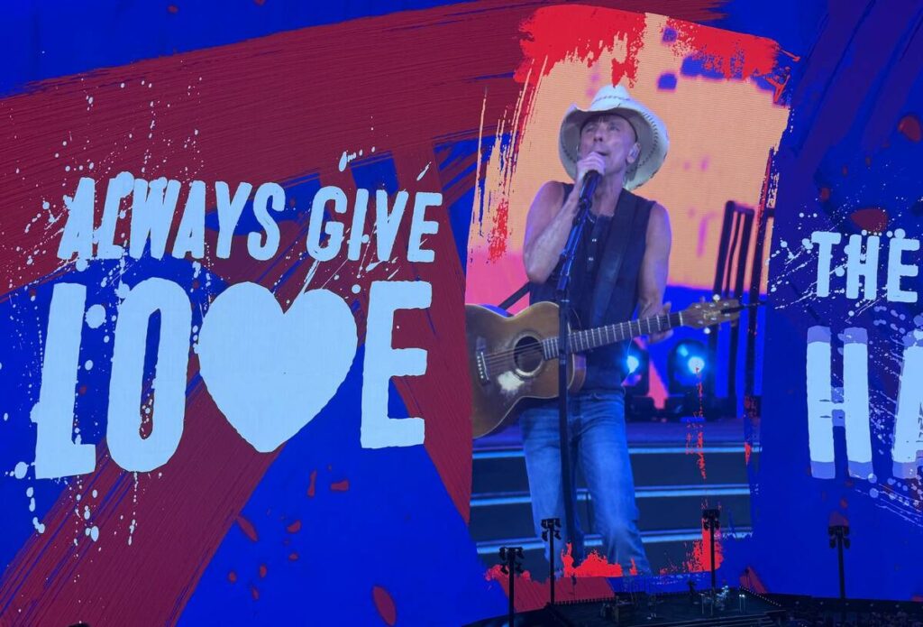 A scene from Kenny Chesney's residency production at Sphere on Saturday, May 24, 2025. (John Ka ...