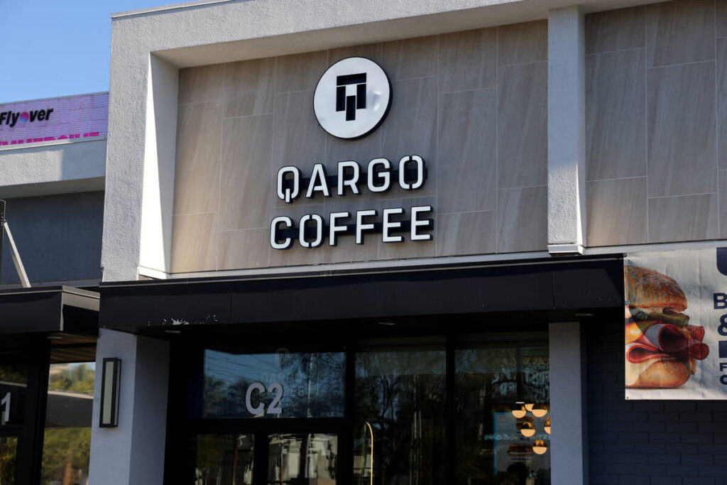 Qargo Coffee is shown at 3900 Paradise Road, Suite C2, in Las Vegas Tuesday, April 14, 2026. (K ...