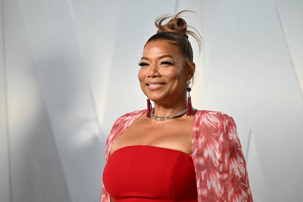 Queen Latifah arrives at the Vanity Fair Oscar Party on Sunday, March 15, 2026, at the Los Ange ...