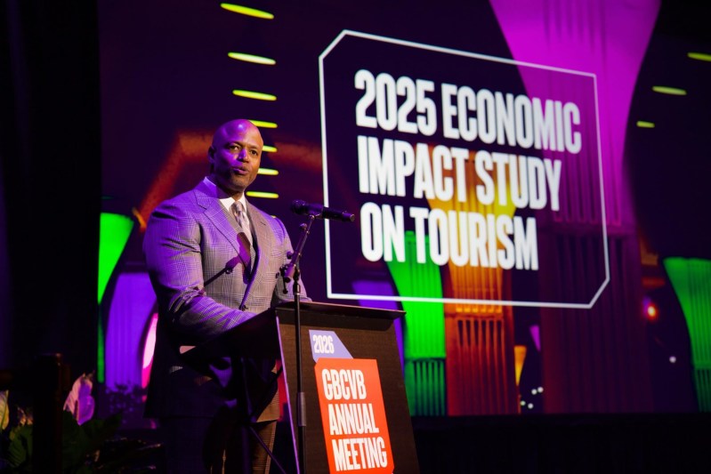 Speaker at tourism impact study event