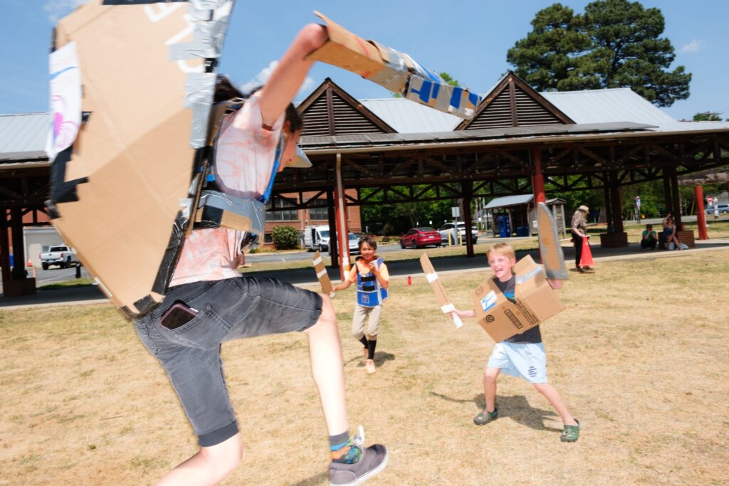 N.C. Kids Wield Amazon Packages and Pizza Boxes in Cardboard Wars