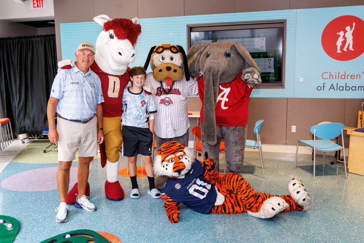 Local sports mascots at Children's of Alabama ahead of the annual Regions Tradition (Eventive Sports)