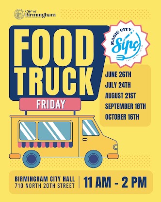 bright yellow food truck event flyer