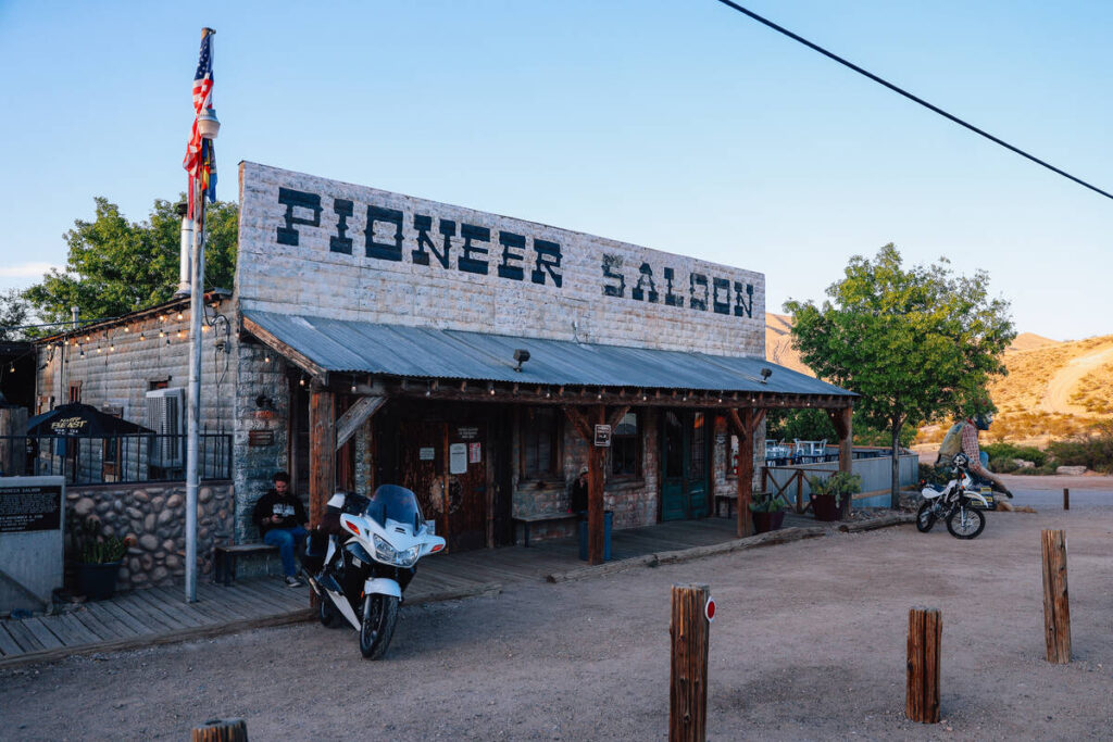 The Pioneer Saloon Friday, April 17, 2026, in Goodsprings. (Madeline Carter/Las Vegas-Review-Jo ...