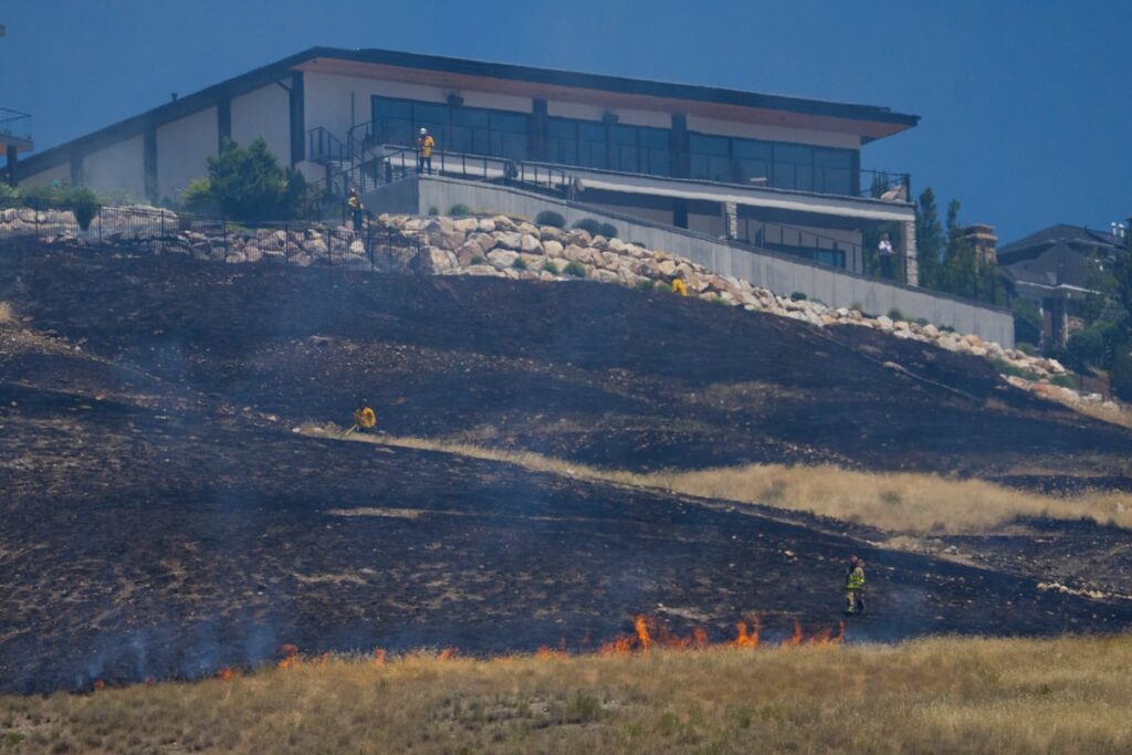 A 'vegetation fire' sparks near Ensign Peak in SLC foothills