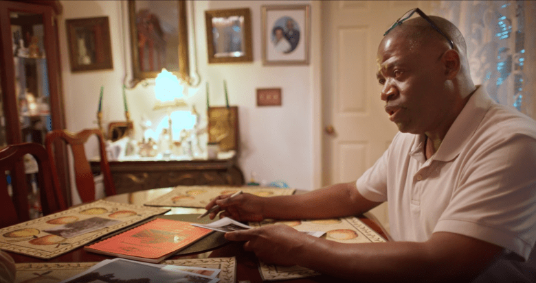 Wayne Evans, the great-grandson of Minnie Evans, in a still from the documentary. Image courtesy of the filmmakers. 