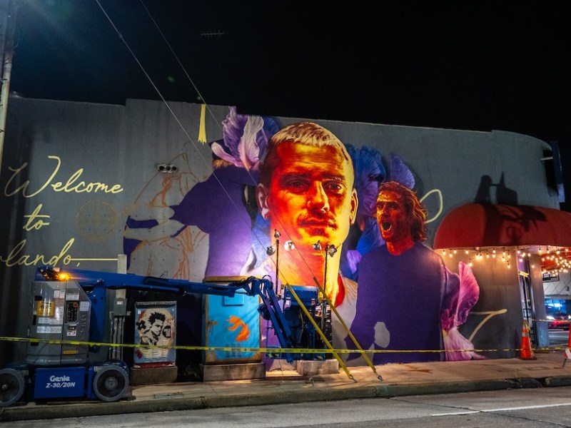 Mural welcoming soccer star Antoine Griezmann to Orlando pops up at corner of Mills and Colonial