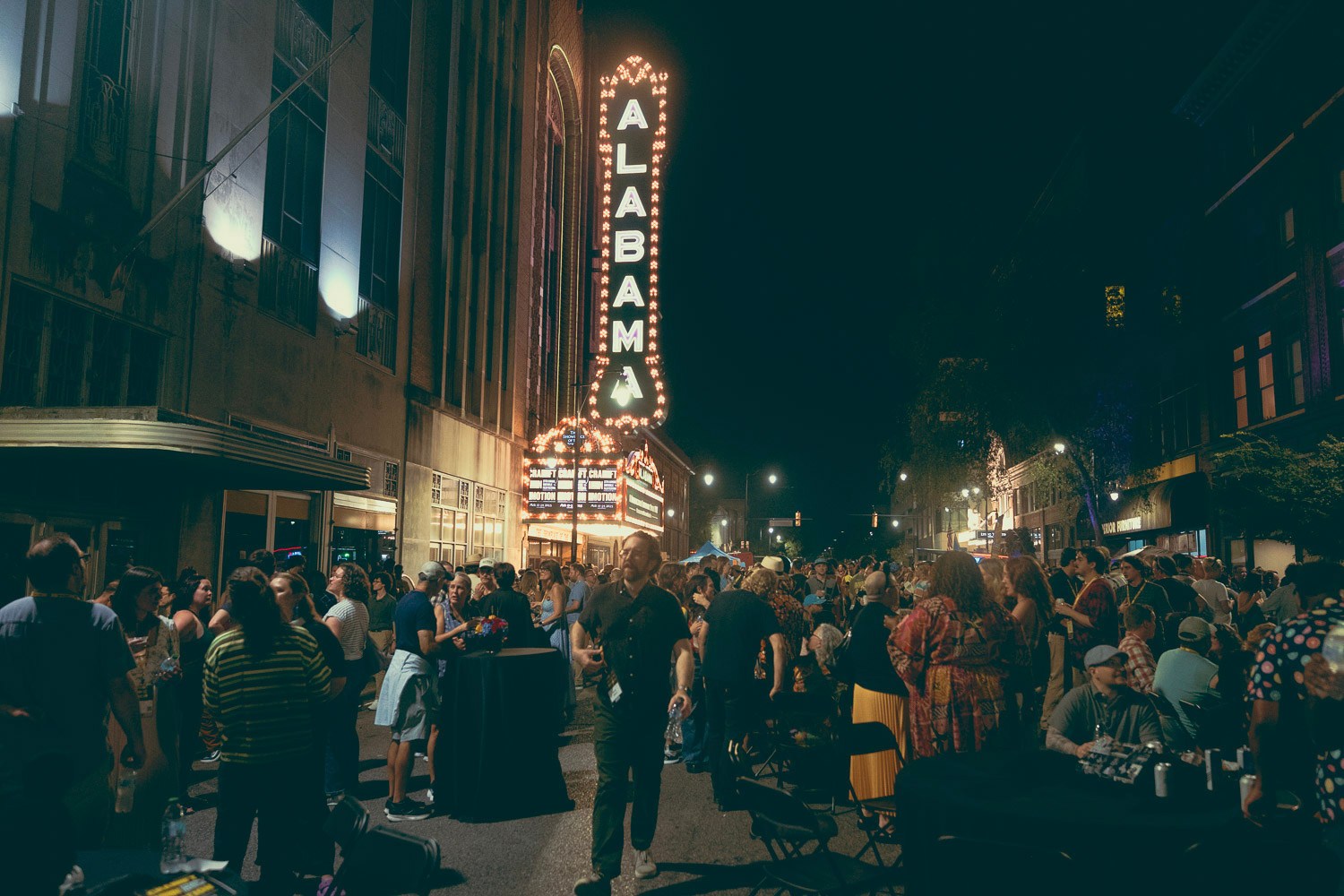 200+ reasons movie fans will love the 2026 Sidewalk Film Festival, August 24-30—tickets + what to know 2 Crowd gathered on the street at night outside the illuminated Alabama Theatre marquee in Birmingham