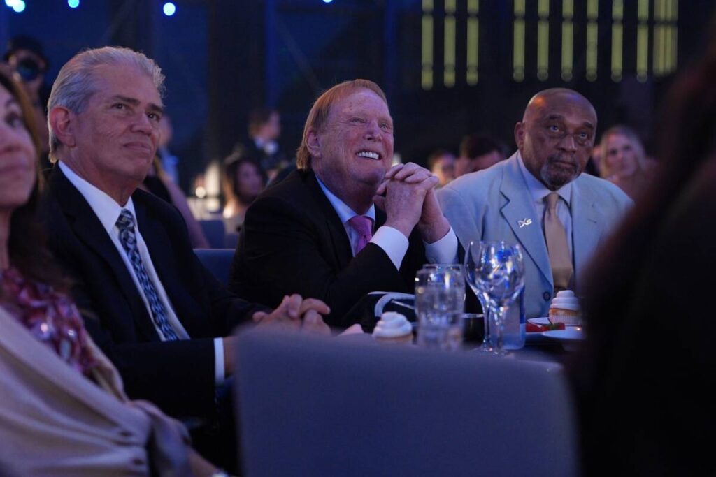 Raiders and Aces owner Mark Davis, Olympic legend Tommie Smith and Raiders board member Larry D ...