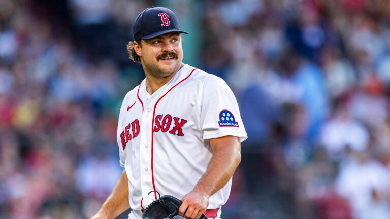 Boston Red Sox pitcher Payton Tolle (70) walks off the field during the first inning of the game between the Boston Red Sox and the Baltimore Orioles at Fenway Park in Boston, MA on Monday, July 20, 2026.
