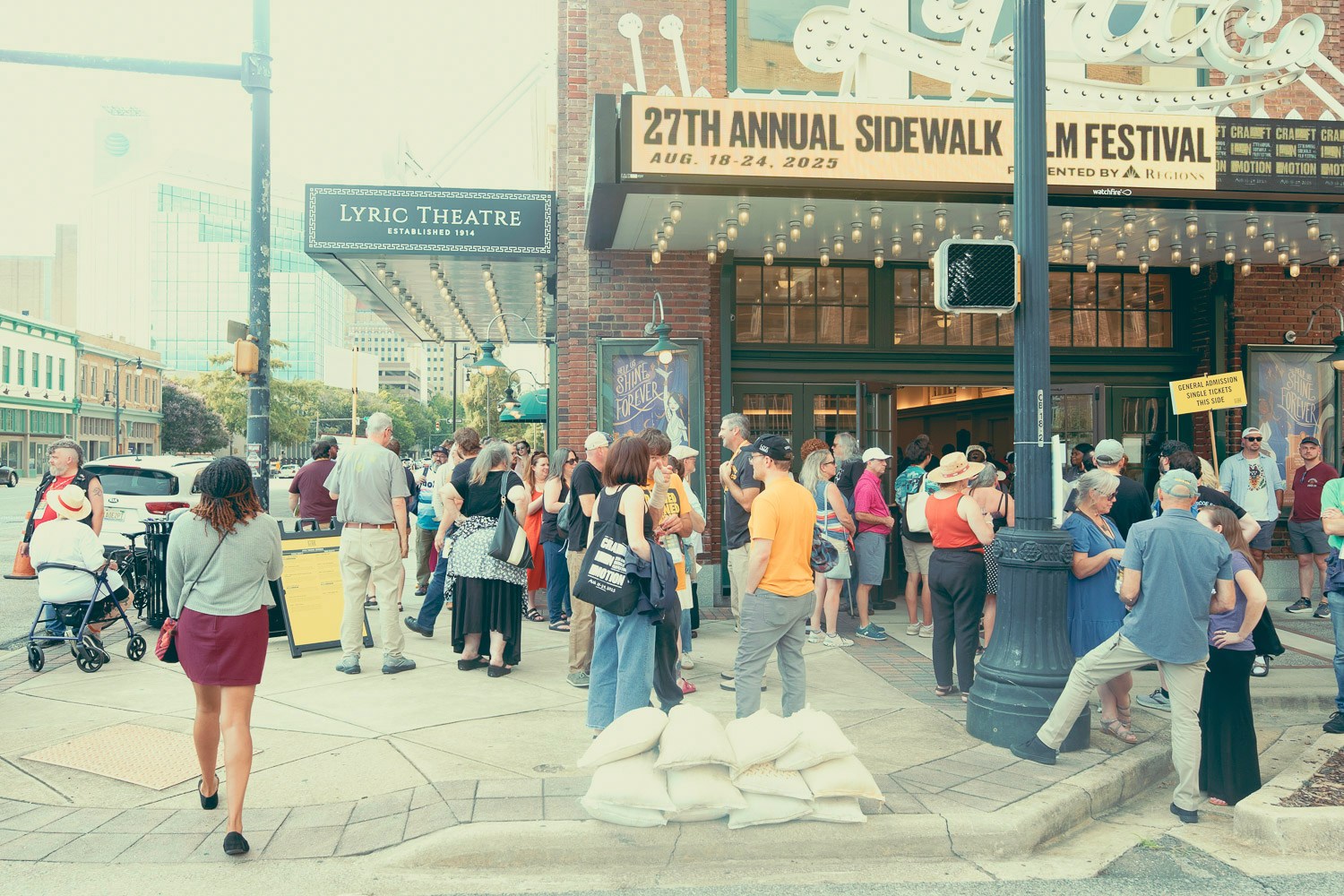 Everything you need to know about the 28th Sidewalk Film Festival in Birmingham (August 24-30, 2026) 2 Crowd gathered outside the Lyric Theatre for the 27th Annual Sidewalk Film Festival, Aug. 18–24, 2025, presented by Regions