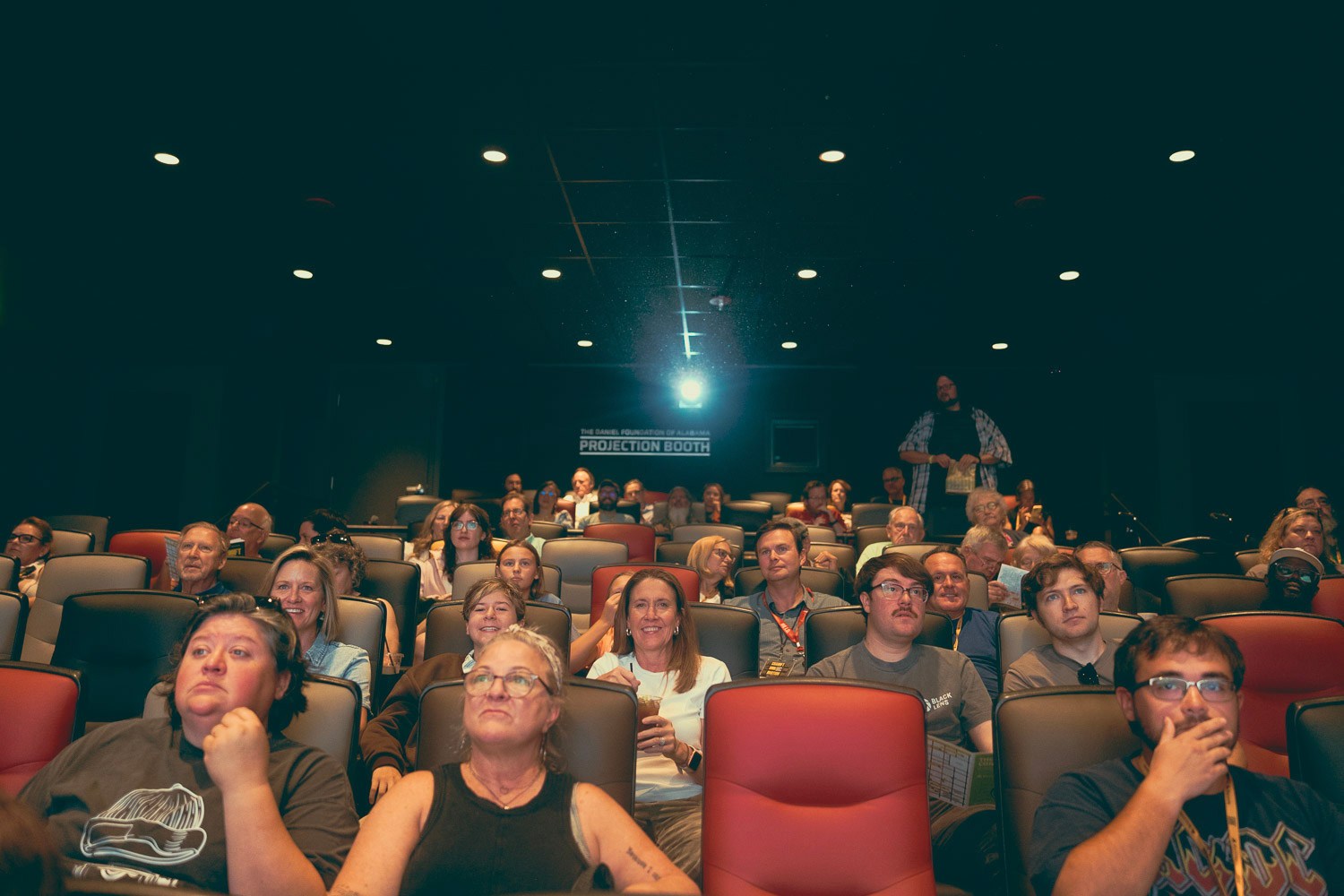 Everything you need to know about the 28th Sidewalk Film Festival in Birmingham (August 24-30, 2026) 6 Audience seated in a darkened theater, watching a screening at the Daniel Foundation of Alabama Projection Booth