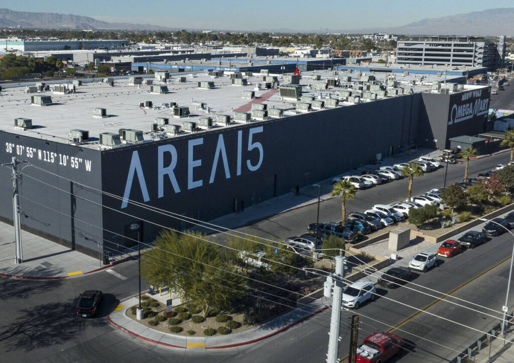 The Area 15 campus is seen on Friday, Dec. 5, 2025, in Las Vegas. (Bizuayehu Tesfaye/Las Vegas ...