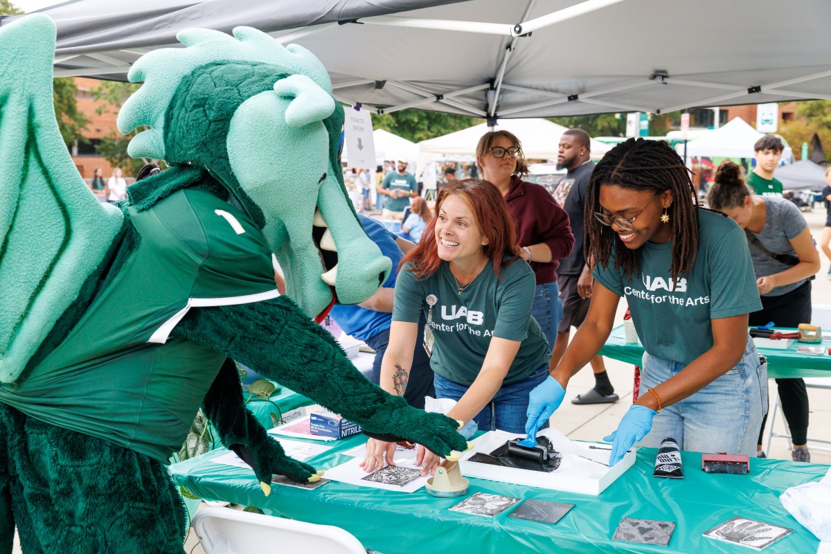 FREE music, vendors + family fun at the 2026 UAB Center for the Arts Block Party 6 UAB Center for the Arts Arts Block Party featuring block printing and more crafts