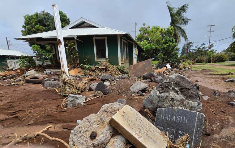 Lala unearths graves and caskets at Big Island cemetery