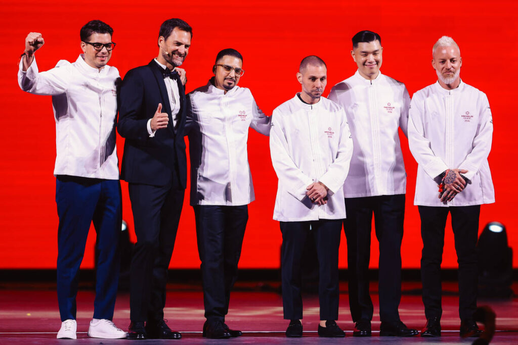 MICHELIN star chefs pose during the MICHELIN Guide Southwest ceremony at the Fontainebleau Wedn ...