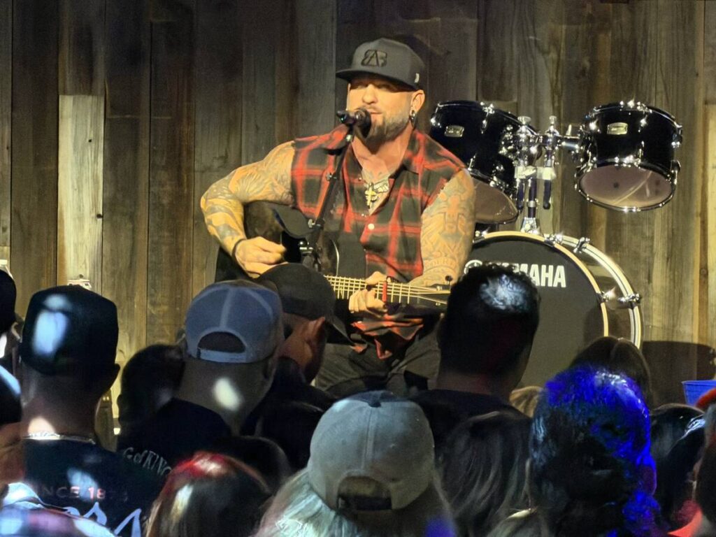 Brantley Gilbert is shown at the preview opening of Stoney's Sunset at Sunset Station on Friday ...