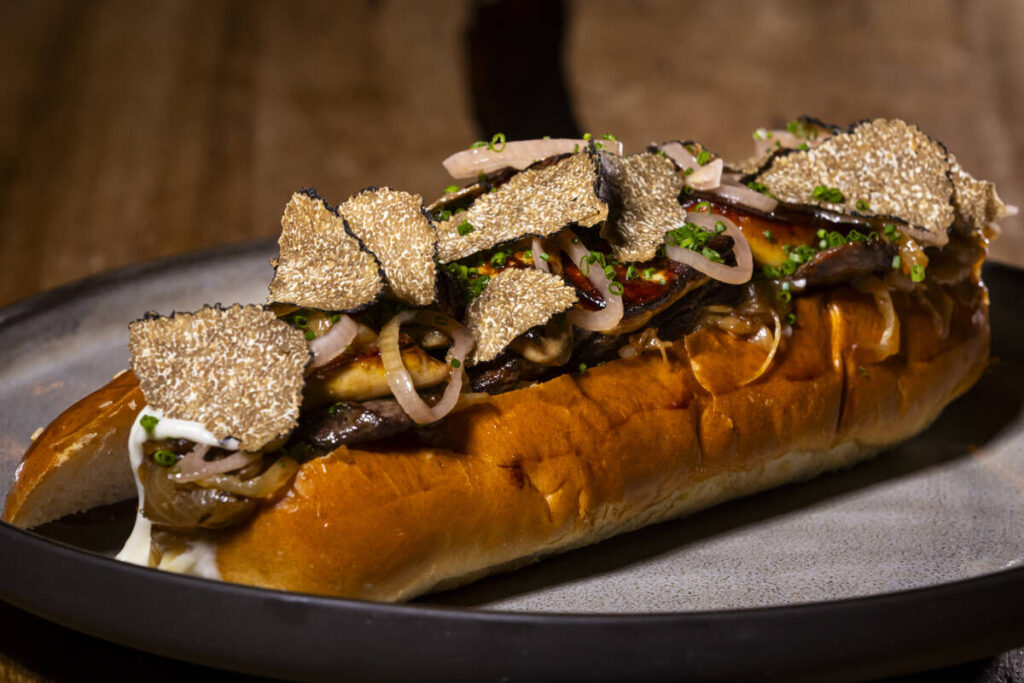 The $100 cheesesteak is seen at The Guest House at Town Square on Wednesday, Aug. 12, 2026, in ...