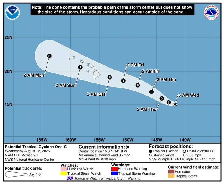 Tropical system east of Hawaii expected to strengthen into storm