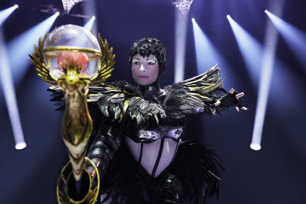 April Leopardi as Darkness appears in "Awakening," the production replacing "Le ...
