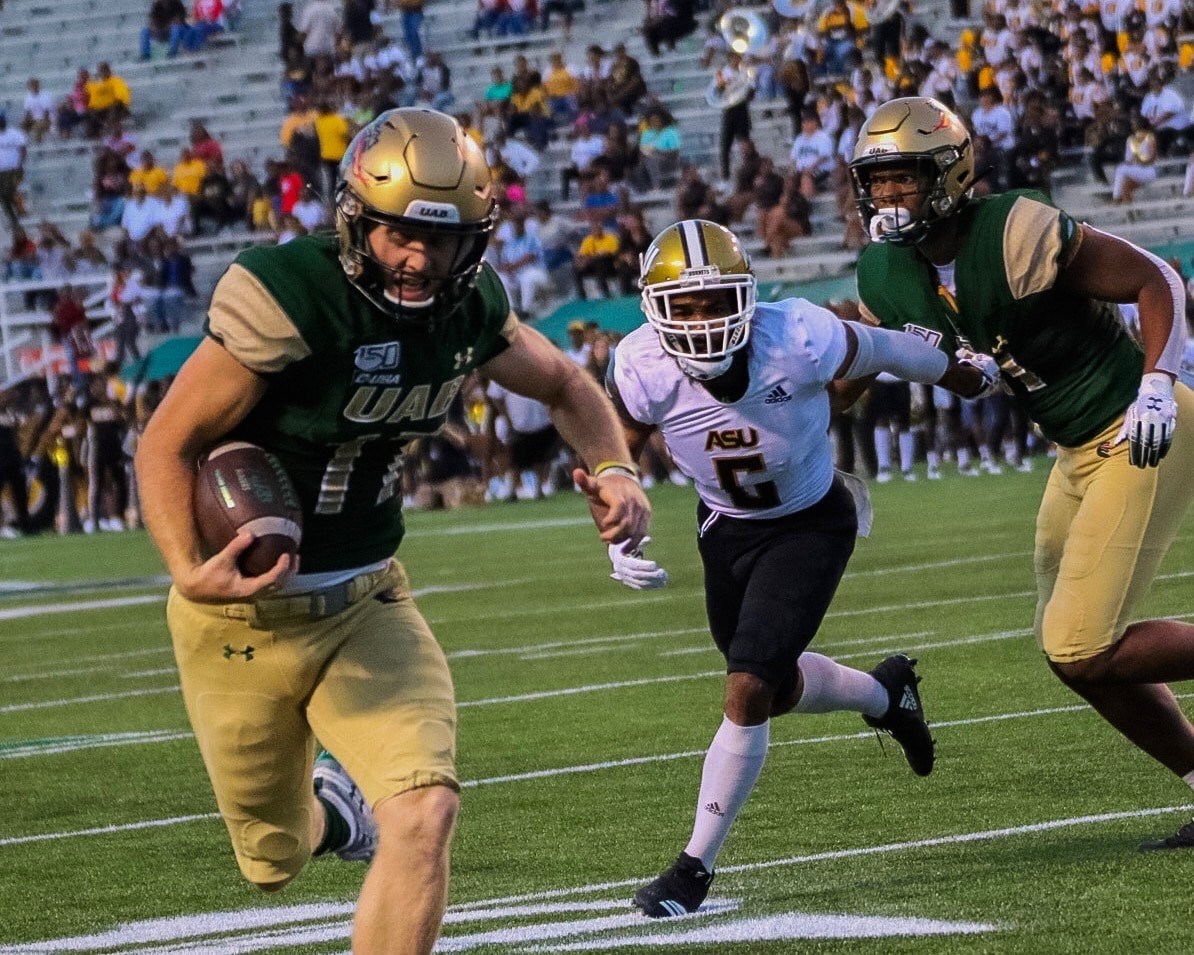 football players mid-play