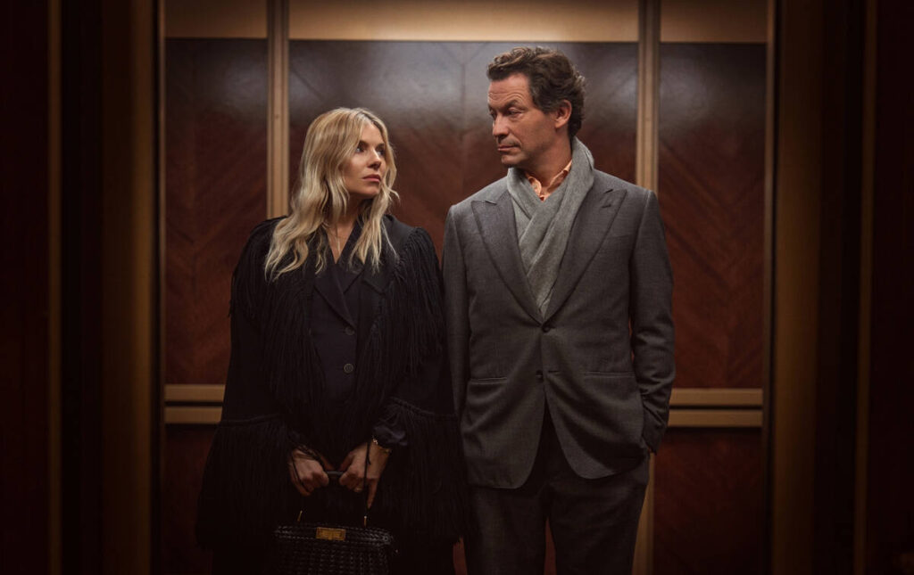 Sienna Miller, left, and Dominic West in "War." (Justin Downing/Sky/HBO/TNS)