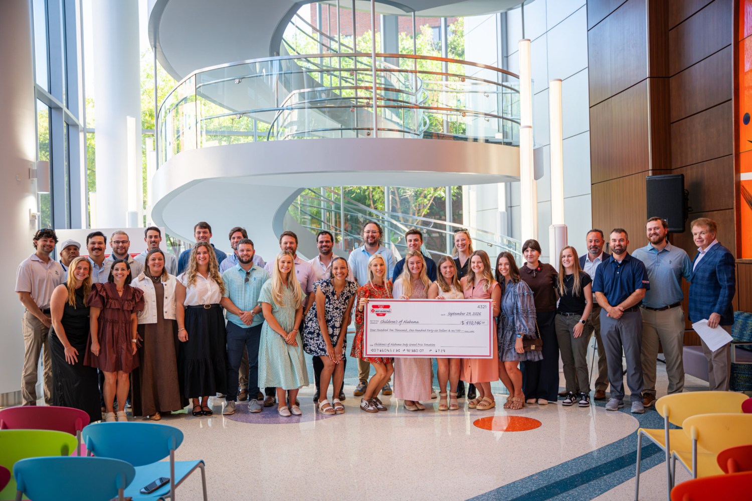 Children's of Alabama receives $410,416 donation from Children's of Alabama Indy Grand Prix 3 Group holds ceremonial check for $410,146 from Indy Grand Prix presented to Children's of Alabama