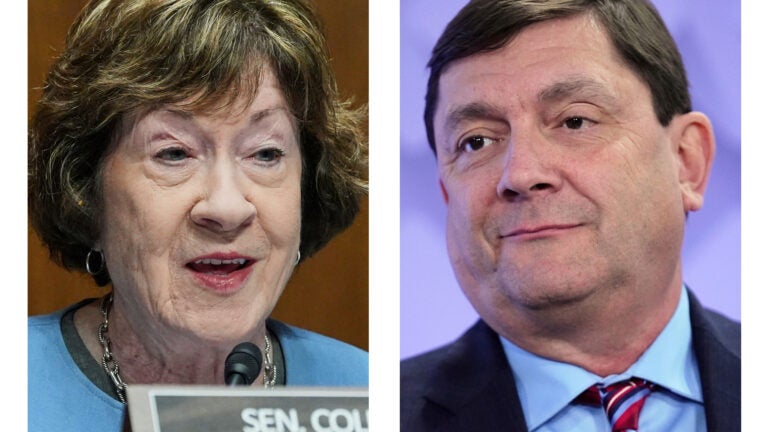 In Maine Senate debate, Collins distances herself from Trump