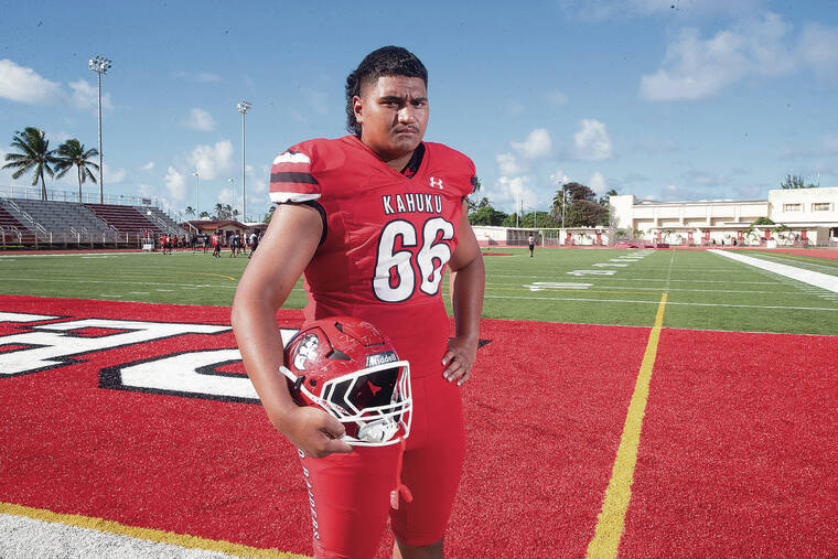 Kaho Valikoula of Kahuku draws strength from family, football and the ocean